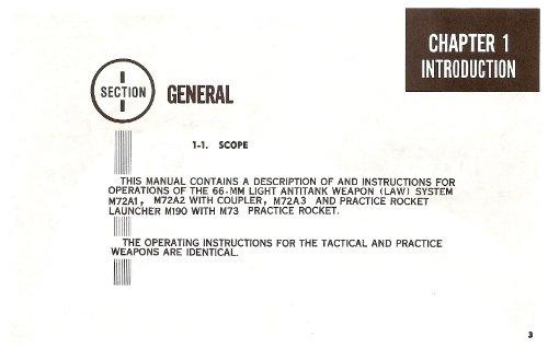 L. A. W. Rocket System - 66MM Light Antitank Weapon Operation Manual